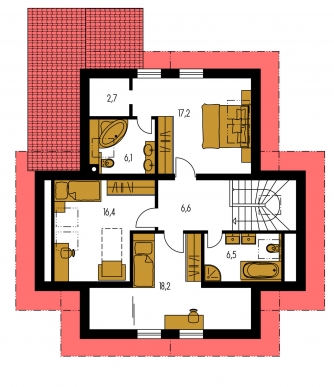 Plan de sol du premier étage - KLASSIK 147